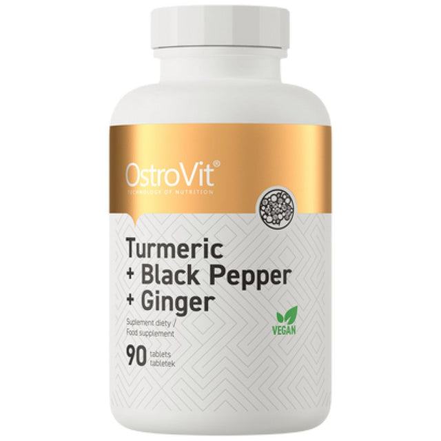 Turmeric + Black Pepper + Ginger 90 Таблетки  OstroVit - Nutra Best Bulgaria