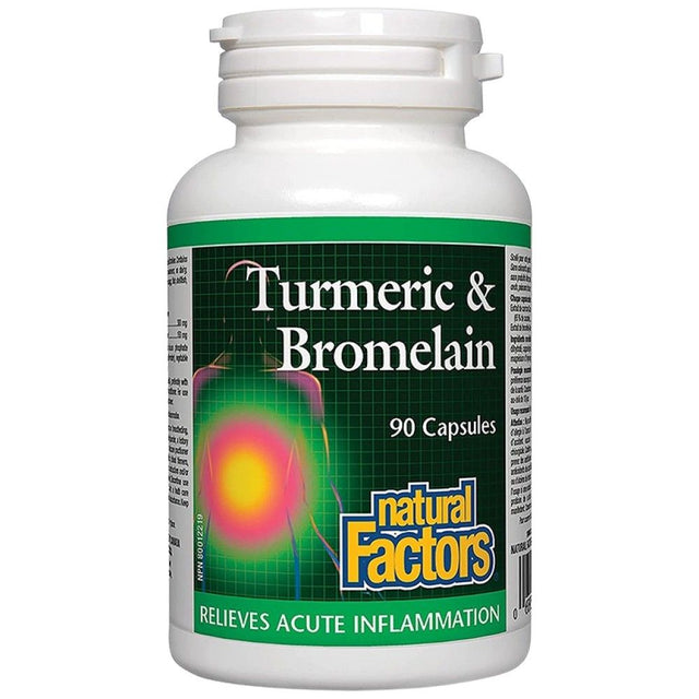 Turmeric & Bromelain - 90 капсули  Natural Factors - Nutra Best Bulgaria