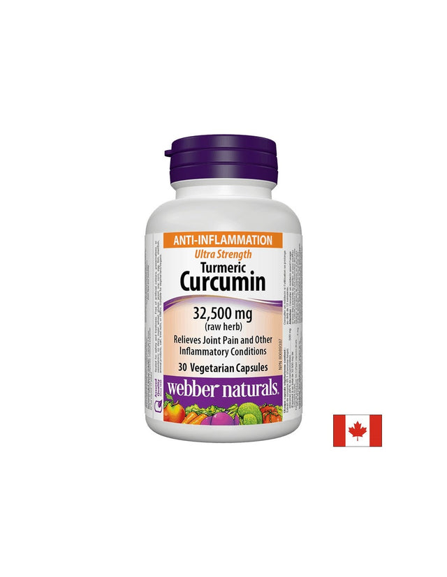 Turmeric Curcumin Ultra Strength / Куркума и черен пипер, 32 500 mg, 30 капсули Webber Naturals  Webber Naturals - Nutra Best Bulgaria