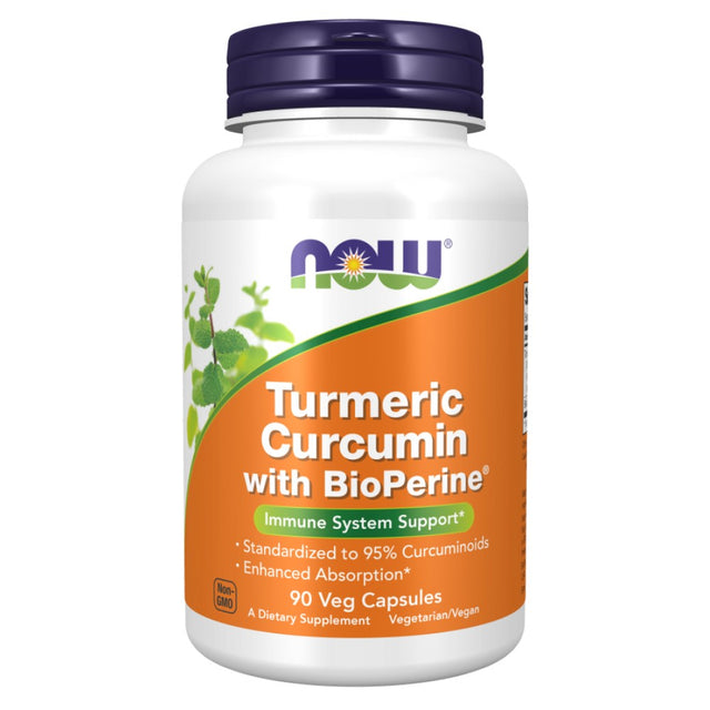 Turmeric Curcumin with BioPerine® - 90 капсули  NOW Foods - Nutra Best Bulgaria