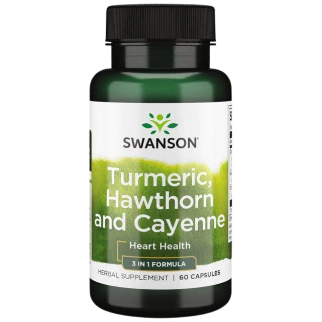 Turmeric, Hawthorn and Cayenne 60 капсули  Swanson - Nutra Best Bulgaria