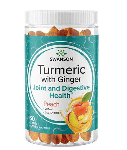 Turmeric with Ginger Gummies | Mango - 60 Дъвчащи таблетки  Swanson - Nutra Best Bulgaria