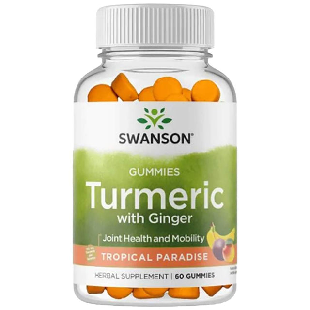 Turmeric with Ginger Gummies - Tropical Paradise 60 желирани бонбони  Swanson - Nutra Best Bulgaria