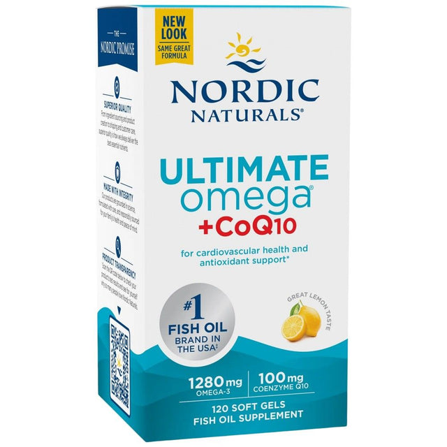 Ultimate Omega 1280 mg + CoQ10 - 120 Гел капсули  Nordic Naturals - Nutra Best Bulgaria