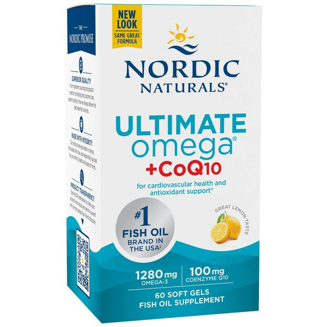 Ultimate Omega 1280 mg + CoQ10 - 60 Гел капсули  Nordic Naturals - Nutra Best Bulgaria