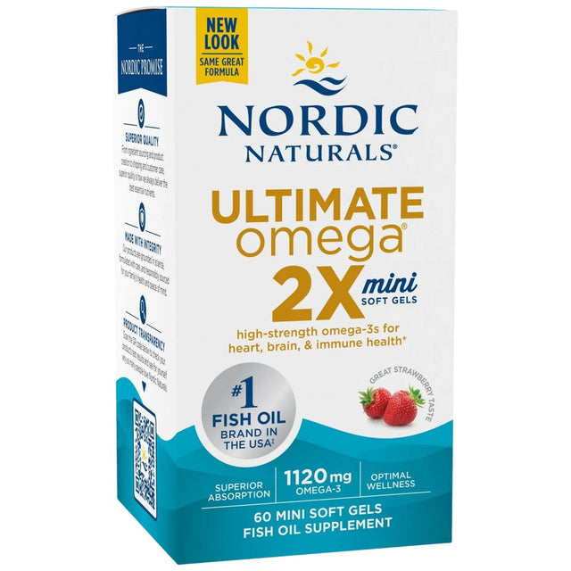 Ultimate Omega 2X Mini 1120mg - 60 Дъвчащи гел капсули  Nordic Naturals - Nutra Best Bulgaria