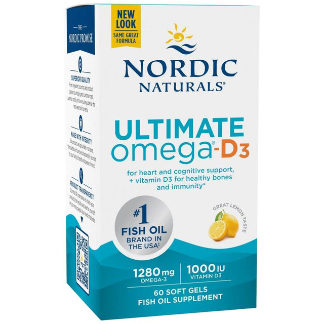 Ultimate Omega-D3 1280 mg - 60 Гел капсули  Nordic Naturals - Nutra Best Bulgaria