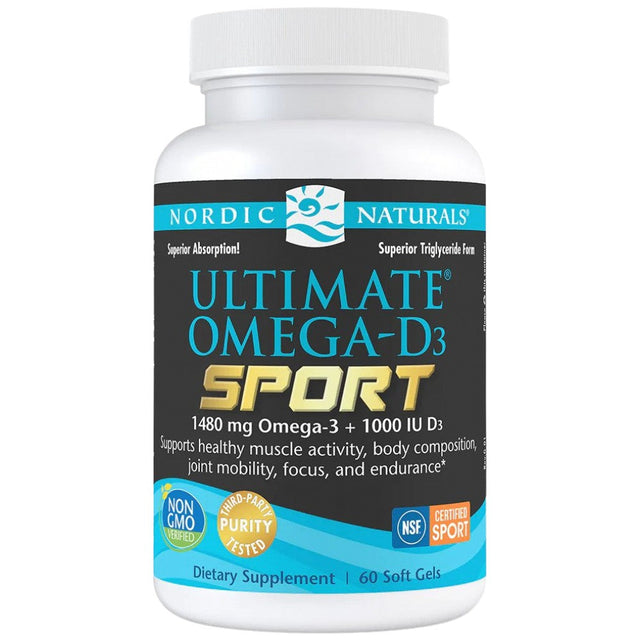 Ultimate Omega-D3 Sport 1480 mg - 60 Гел капсули  Nordic Naturals - Nutra Best Bulgaria