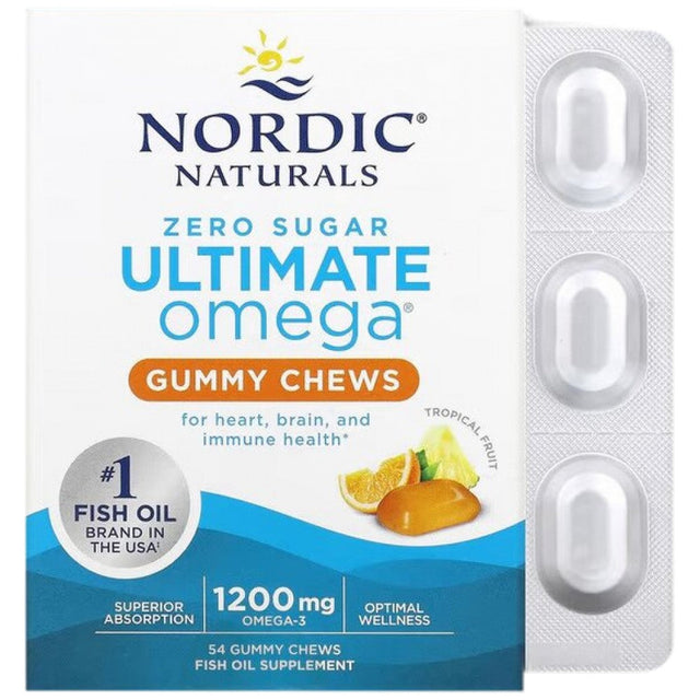 Ultimate Omega Gummy Chews 1200 mg - 54 желирани бонбони  Nordic Naturals - Nutra Best Bulgaria