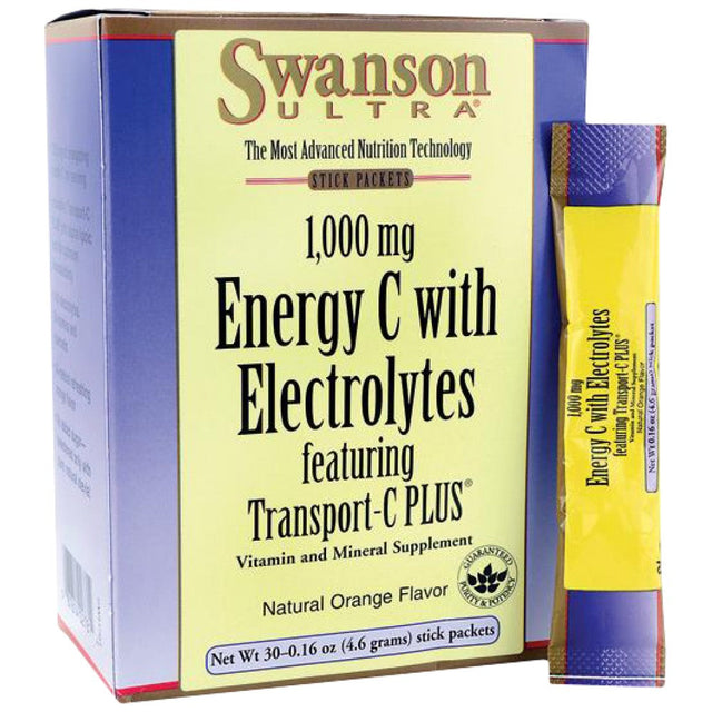 Ultra 1,000 mg Energy C With Electrolytes 30 Пакета  Swanson - Nutra Best Bulgaria