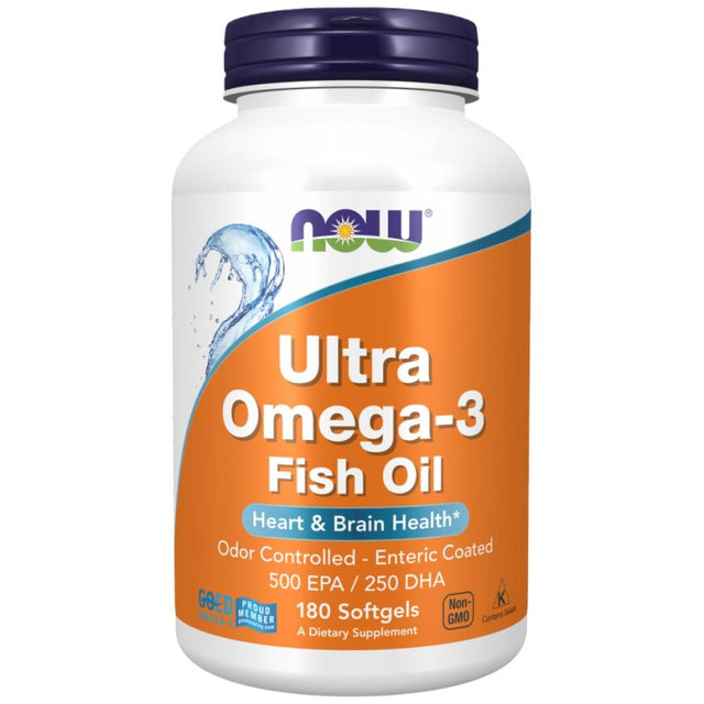 Ultra Omega 3 - 180 Гел капсули  NOW Foods - Nutra Best Bulgaria