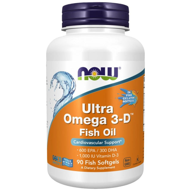 Ultra Omega 3-D with Vitamin D-3 - 90 Гел капсули  NOW Foods - Nutra Best Bulgaria