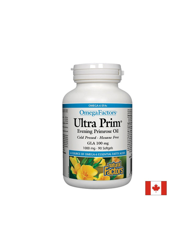 Ultra Prim Evening Primrose Oil 1000 mg - 90 Гел капсули  Natural Factors - Nutra Best Bulgaria