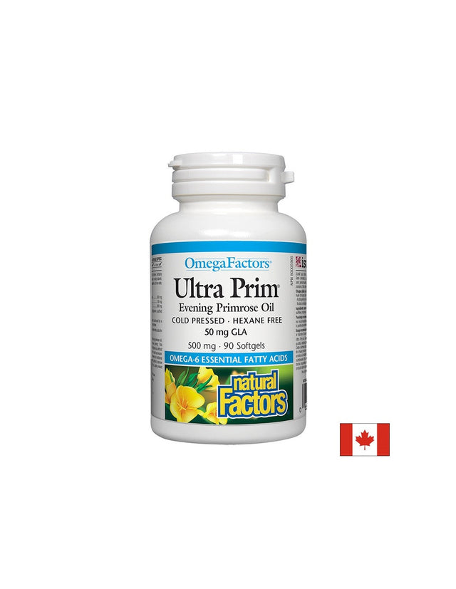 Ultra Prim Evening Primrose Oil 500 mg - 90 Гел капсули  Natural Factors - Nutra Best Bulgaria