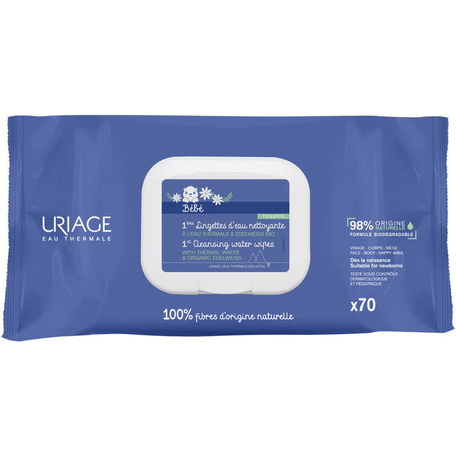 Uriage - Bébé 1st Cleansing Water Wipes (70 pcs )  Uriage - Nutra Best Bulgaria