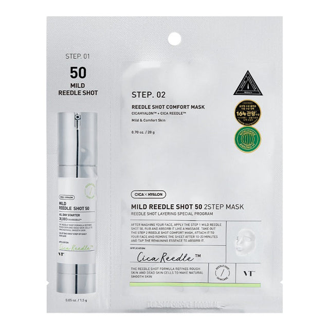 VT COSMETICS Mild Reedle Shot 50 2-Step Mask 1 pc (20 ml + 1.5 ml)  Vt Cosmetics - Nutra Best Bulgaria