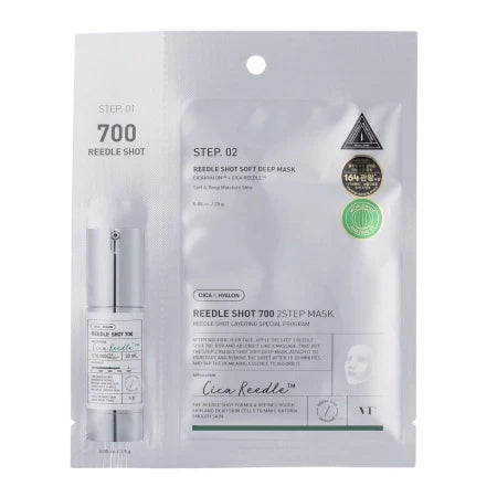 VT Cosmetics - Reedle Shot 700 2Step Mask - Firming Face Mask in a Sheet - 1.5g+25g  VT COSMETICS - Nutra Best Bulgaria