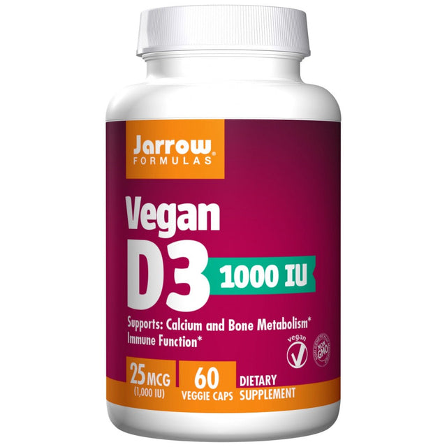 Vegan Vitamin D3 1000 IU 60 капсули  Jarrow Formulas - Nutra Best Bulgaria
