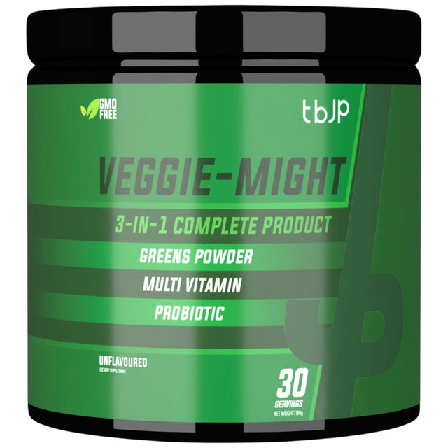 Veggie-Might | 3 in 1 Complete Formula ~ Greens & Multi Vitamin & Probiotic - 180 грама  Trained by JP - Nutra Best Bulgaria