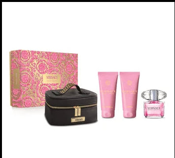 Versace Bright Crystal Eau De Toilette Spray 90ml Christmas Set 4 Pieces - Feel You