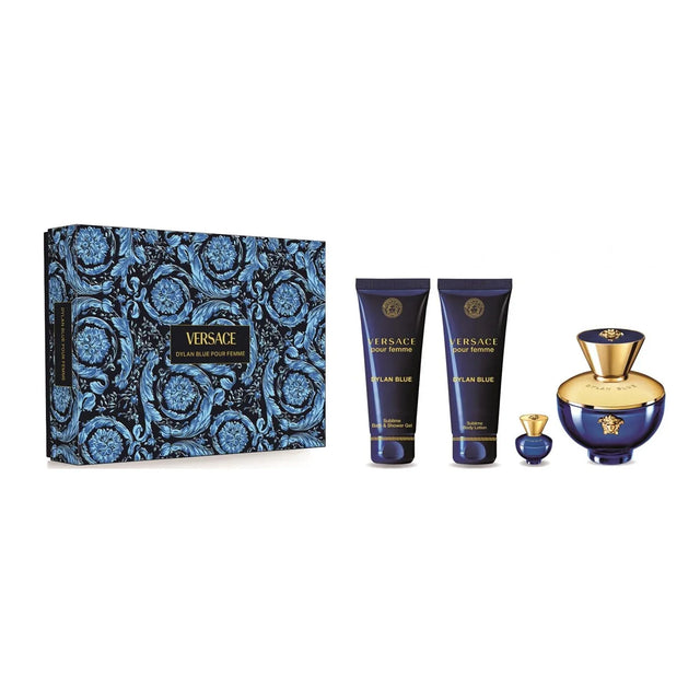 Versace - Dylan Blue pour Femme Gift set EDP 100 ml, body lotion 100 ml, shower gel 100 ml and miniature EDP 5 ml - 100ml  VERSACE - Nutra Best Bulgaria
