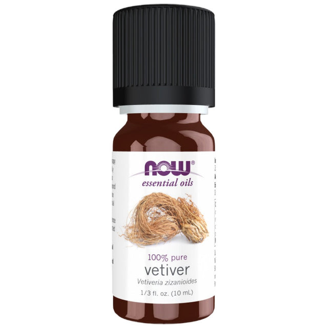 Vetiver Oil | 100% Pure Vetiveria Zizanioides - 10 мл  NOW Foods - Nutra Best Bulgaria