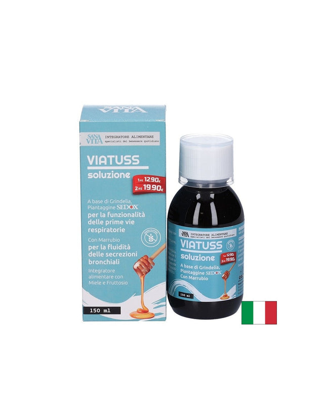 Viatuss успокояващ билков сироп с мед при кашлица и сухо гърло, 150 ml  Paladin Pharma - Nutra Best Bulgaria