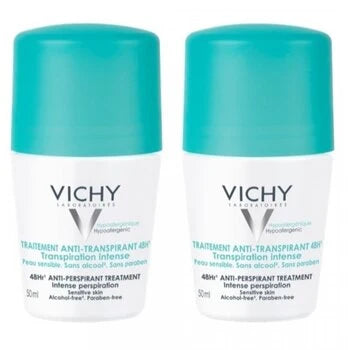 Vichy - Traitement Anti-Transpirant 48H Roll-on ( 2 pcs ) - 48-hour ball antiperspirant against white and yellow spots -  Vichy - Nutra Best Bulgaria
