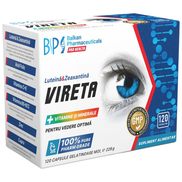 Vireta | Optimal Vision - 120 капсули  Balkan Pharmaceuticals - Nutra Best Bulgaria