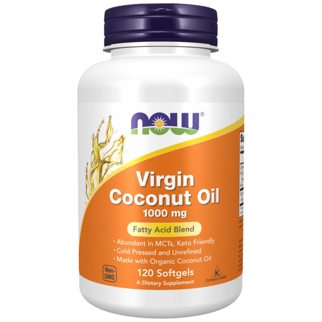 Virgin Coconut Oil 1000 mg - 120 Гел капсули  NOW Foods - Nutra Best Bulgaria