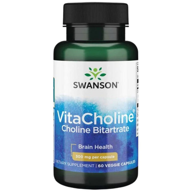 VitaCholine Choline Bitartrate 300 mg 60 капсули  Swanson - Nutra Best Bulgaria