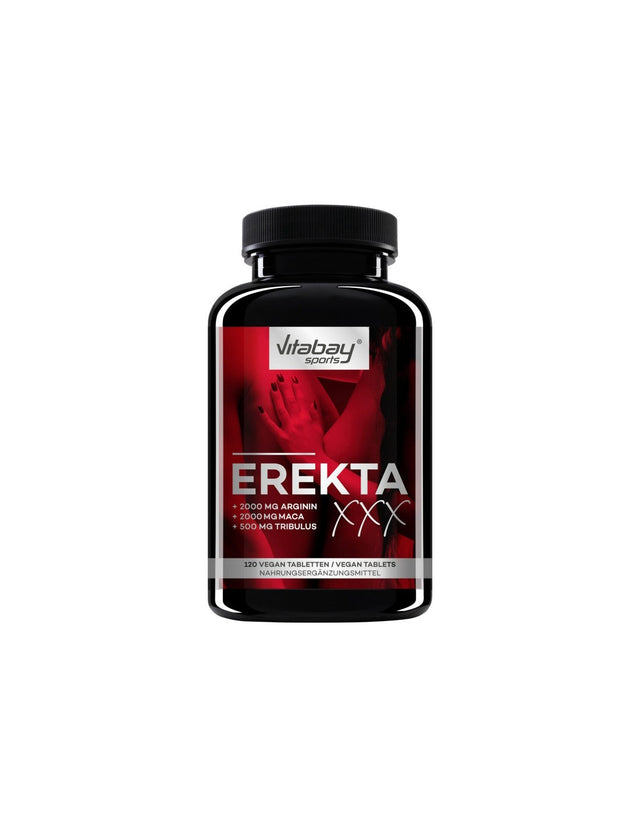 Vitabay – EREKTA XXX – 2000 mg Аргинин, 2000 mg Мака, 500 mg Трибулус – Веган таблетки 120 бр  Vitabay - Nutra Best Bulgaria