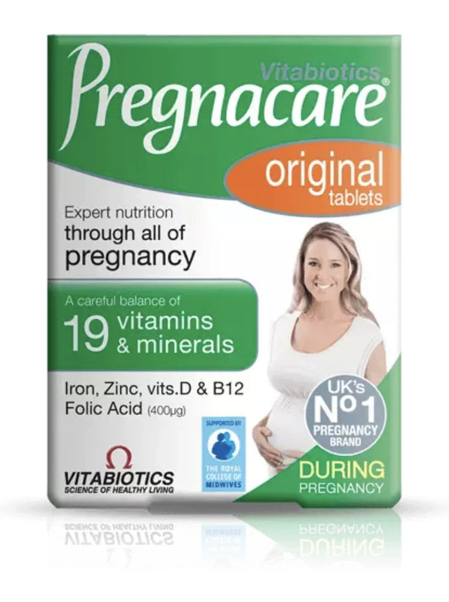 Vitabiotics, Pregnacare Original, Folic Acid, Vitamin D, Zinc, Iron, Supports Reproductive Health & Maternal Tissue Growth, Vitamins, 30 pcs  Vitabiotics - Nutra Best Bulgaria