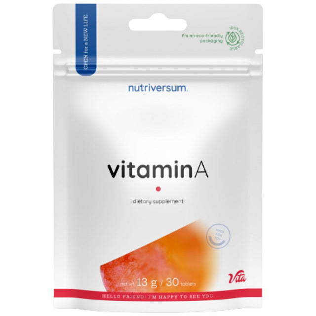 Vitamin A 2500 mcg - 30 Таблетки  Nutriversum - Nutra Best Bulgaria
