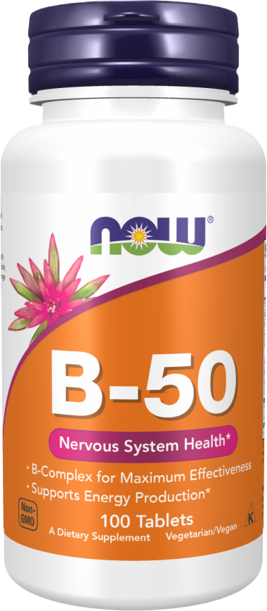 Vitamin B-50 [100 таблетки, 100 Дози]  NOW Foods - Nutra Best Bulgaria