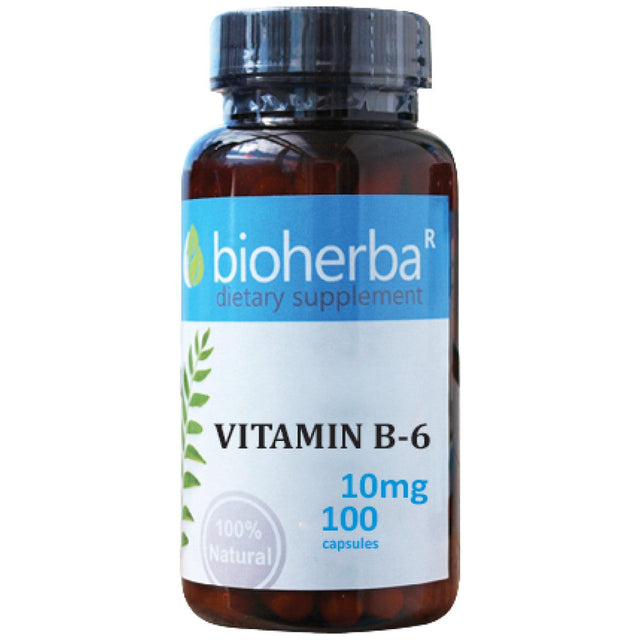 Vitamin B-6 10 mg | Pyridoxine - 100 капсули  Bioherba - Nutra Best Bulgaria