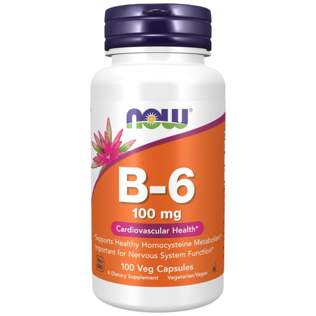 Vitamin B-6 100 mg - 100 капсули  NOW Foods - Nutra Best Bulgaria
