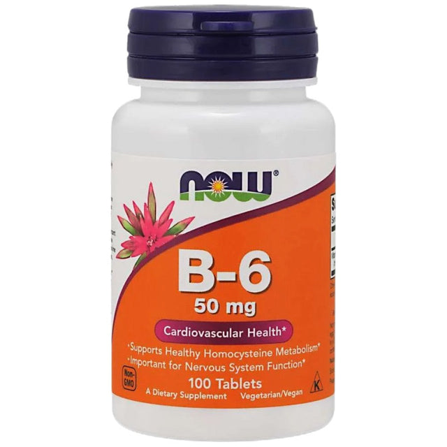 Vitamin B-6 / Pyridoxine 50 mg - 100 Таблетки  NOW Foods - Nutra Best Bulgaria