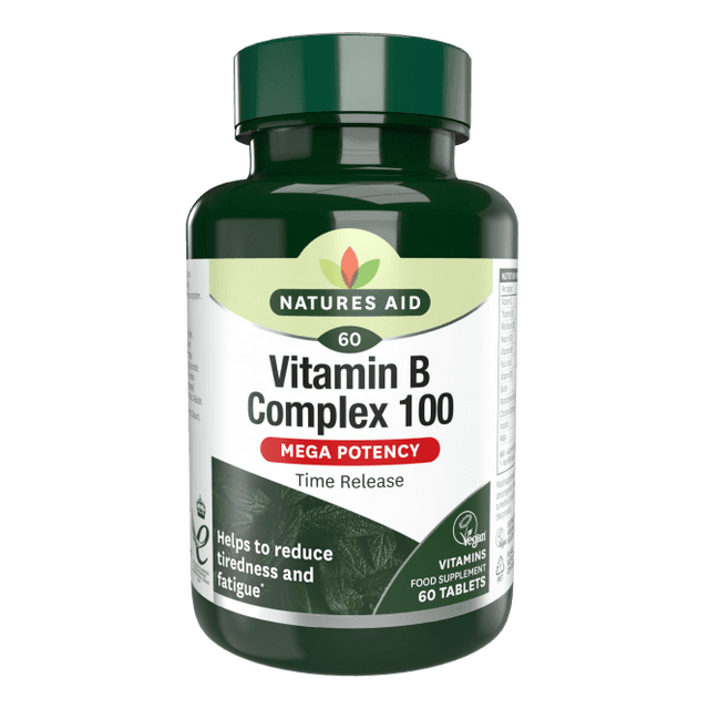Витамин В Комплекс (Vitamin B Complex 100) 60 таблетки с бавно освобождаване NaturesAid  Natures Aid - Nutra Best Bulgaria