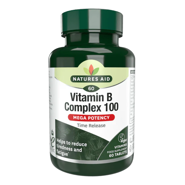 Витамин В Комплекс (Vitamin B Complex 100) 60 таблетки с бавно освобождаване NaturesAid - Nutra Best