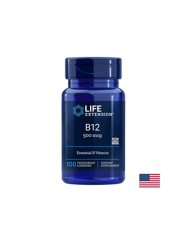 Vitamin B12/ Витамин В12 500 mcg x 100 таблетки за смучене  Life Extension - Nutra Best Bulgaria