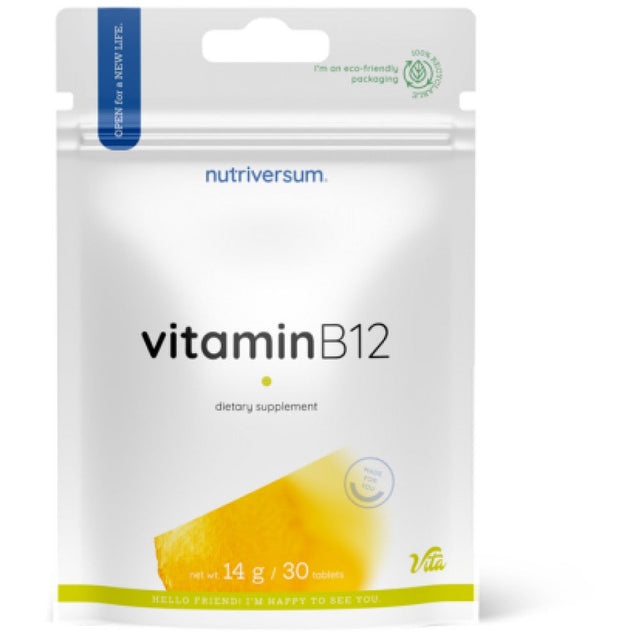 Vitamin B12 250 mcg | Cyancobalamin - 30 Таблетки  Nutriversum - Nutra Best Bulgaria