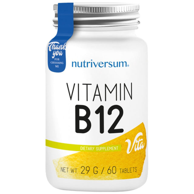 Vitamin B12 250 mcg | Cyancobalamin 60 Таблетки  Nutriversum - Nutra Best Bulgaria