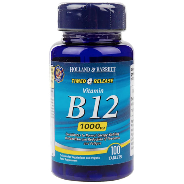 Vitamin B12 Cyanocobalamin 1000 mcg / Timed Release - 100 Таблетки  Holland and Barrett - Nutra Best Bulgaria