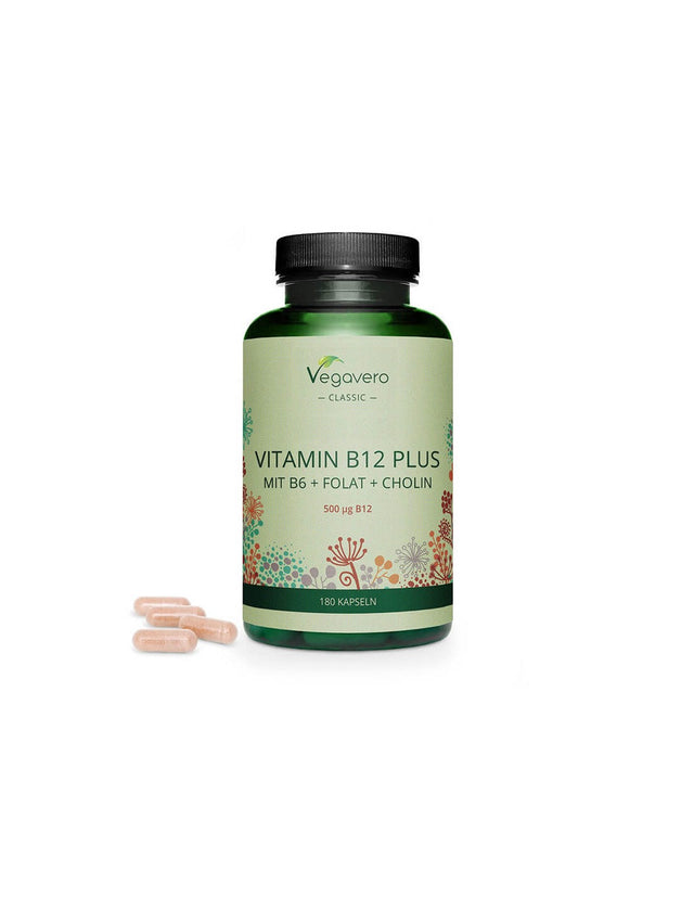 Vitamin B12 Plus (Mit B6+ Folat + Cholin) - Витамин В12 + витамин В6, фолат и холин, 180 капсули Vegavero  Vegavero - Nutra Best Bulgaria