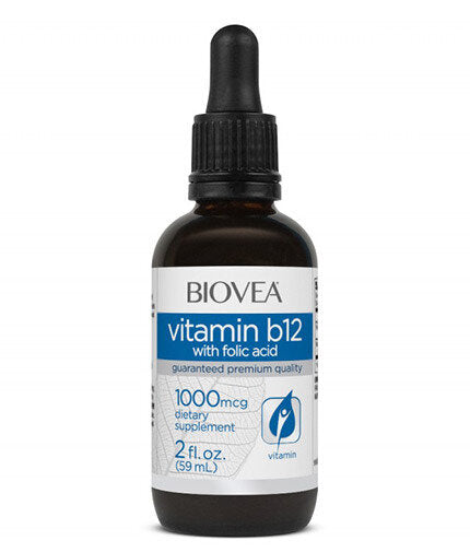 Vitamin B12 and Folic Acid Drops 1000 mcg / 60 ml  Biovea - Nutra Best Bulgaria