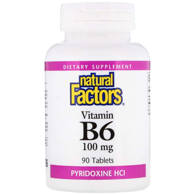 Vitamin B6 100 mg 90 Таблетки  Natural Factors - Nutra Best Bulgaria