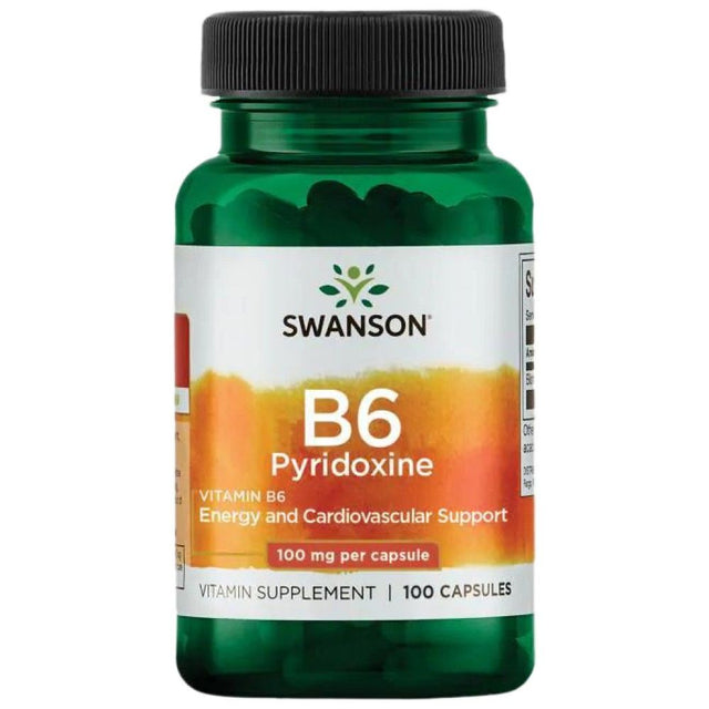 Vitamin B6 100 mg / Pyridoxine - 100 капсули  Swanson - Nutra Best Bulgaria