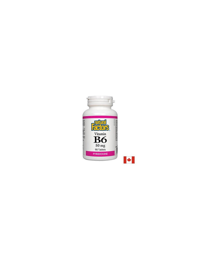 Vitamin B6 50 mg - 90 Таблетки  Natural Factors - Nutra Best Bulgaria