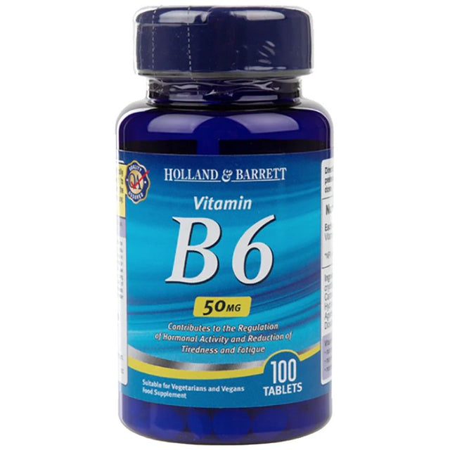 Vitamin B6 / Pyridoxine 50 mg - 100 Таблетки  Holland & Barrett - Nutra Best Bulgaria